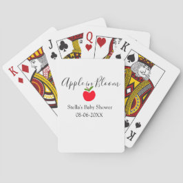 Apple in bloom baby shower red apple name date  spielkarten