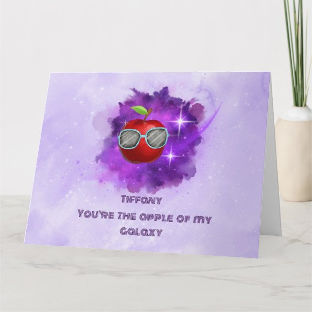 Apple in der dankbaren Galaxy Danke-Card Dankeskarte (Vorderseite)