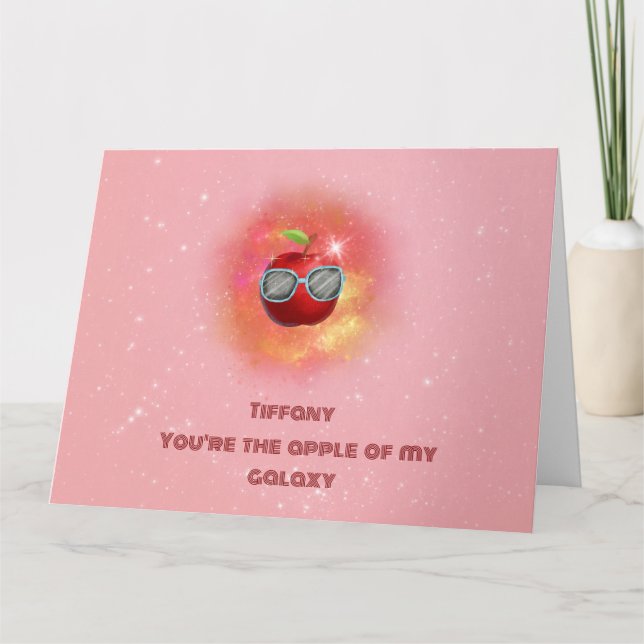 Apple in der dankbaren Galaxy Danke-Card Dankeskarte (Vorderseite)