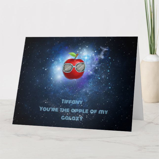 Apple in der dankbaren Galaxy Danke-Card Dankeskarte (Vorderseite)