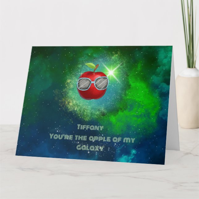 Apple in der dankbaren Galaxy Danke-Card Dankeskarte (Vorderseite)