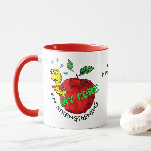 Apple-invader-benutzerdefinierte Tasse (Mit Donut)
