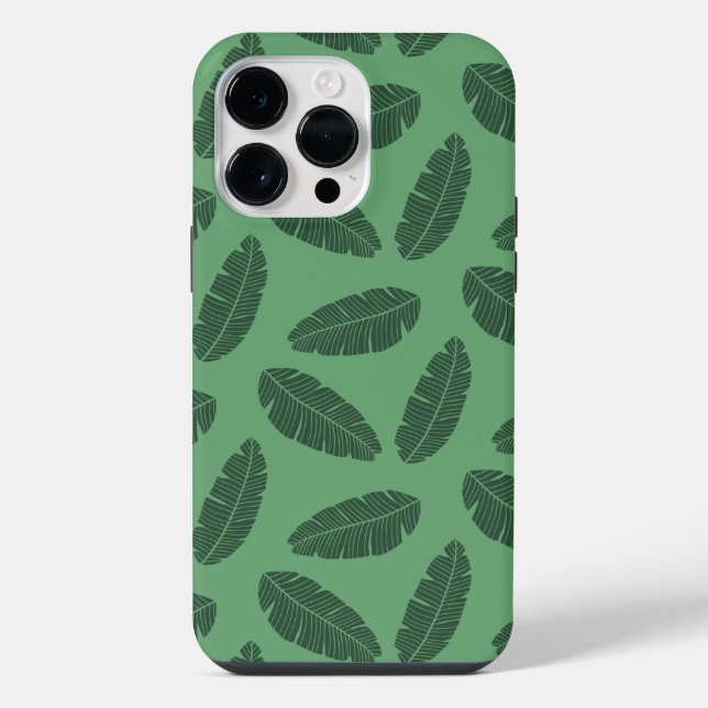 Apple iPhone 11 Pro Max grünliches Blätter-Muster Hülle (Rückseite)