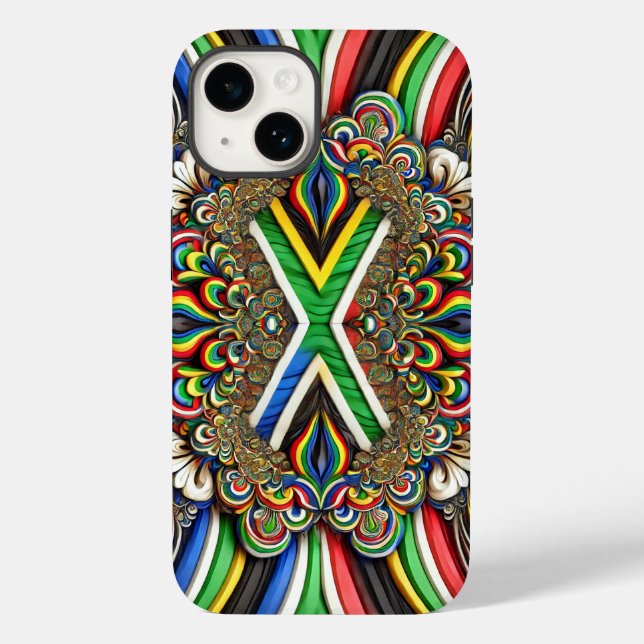 Apple iPhone 14 Case-Mate Südafrikanische Farben Hülle (Rückseite)