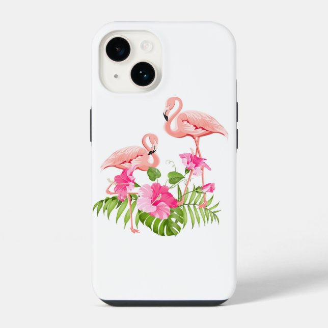 Apple iPhone 14 Fall-Flamingo Hülle (Rückseite)