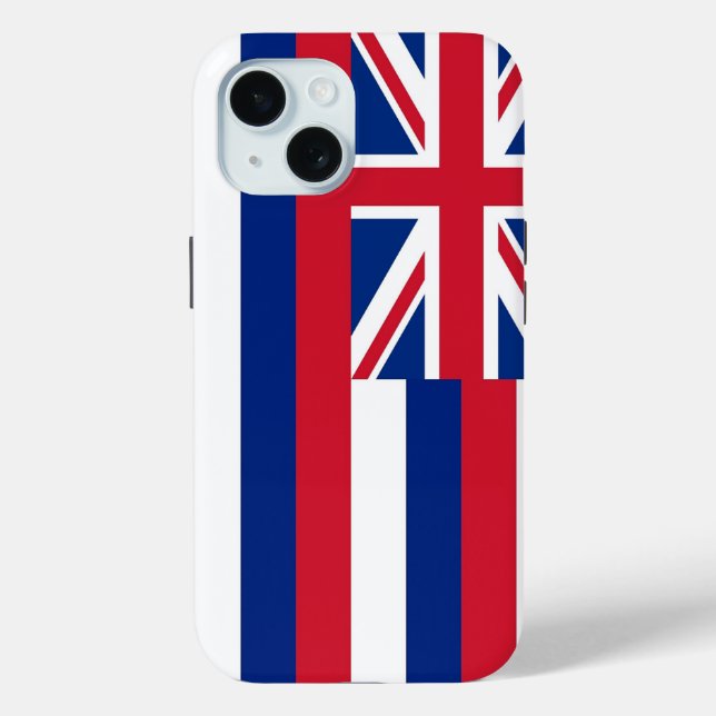 Apple iPhone 15 Case-Mate, Hawaii-Flagge Case-Mate iPhone Hülle (Rückseite)