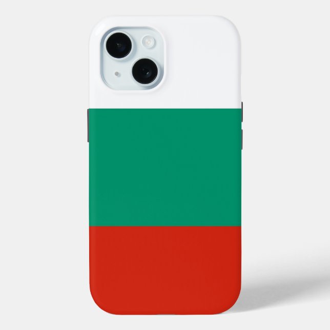 Apple iPhone 15 Case-Mate mit bulgarischer Flagge Hülle (Rückseite)