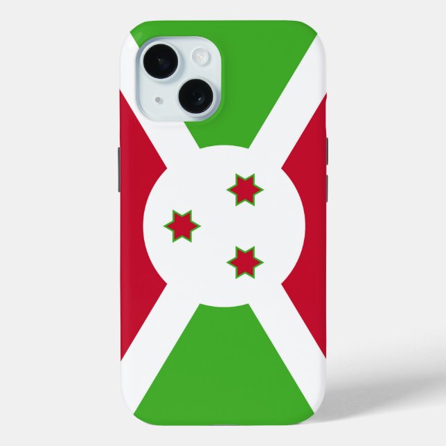 Apple iPhone 15 Case-Mate mit Burundi-Flagge Hülle (Rückseite)