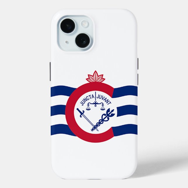 Apple iPhone 15 Case-Mate mit Cincinnati-Flagge Hülle (Rückseite)