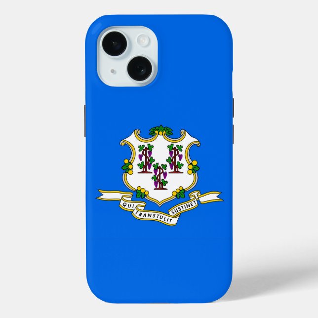 Apple iPhone 15 Case-Mate mit Connecticut-Flag Hülle (Rückseite)