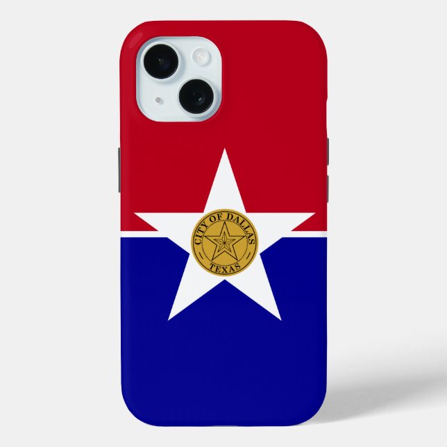 Apple iPhone 15 Case-Mate mit Dallas-Flagge Hülle (Rückseite)