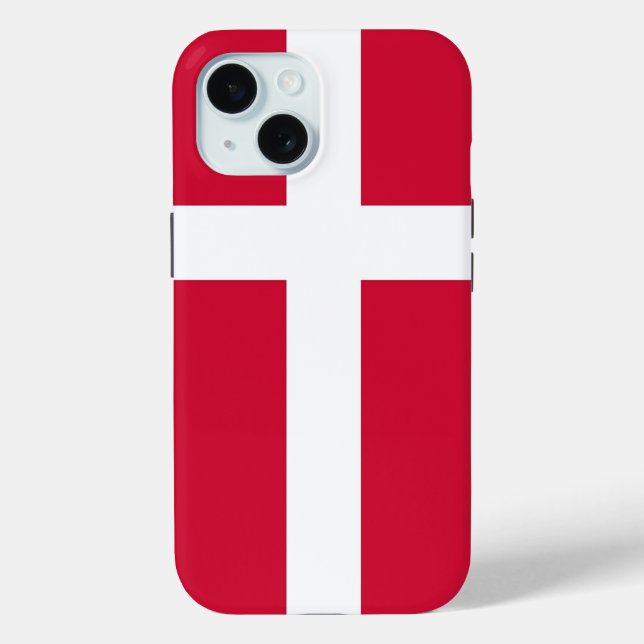 Apple iPhone 15 Case-Mate mit dänischer Flagge Hülle (Rückseite)