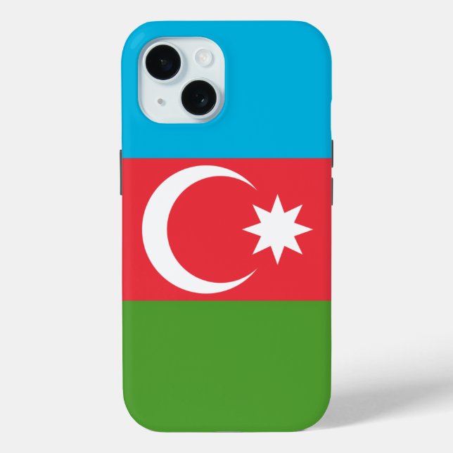 Apple iPhone 15 Case-Mate mit der Flagge Aserbaids Hülle (Rückseite)