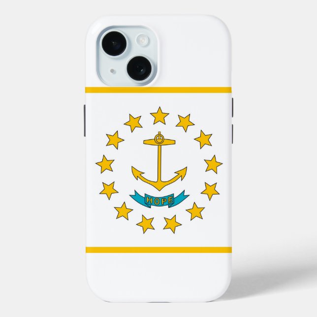 Apple iPhone 15 Case-Mate mit der Flagge von Rhode Hülle (Rückseite)