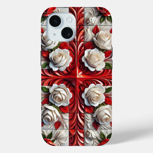 Apple iPhone 15 Case-Mate mit England-Farben Hülle (Rückseite)
