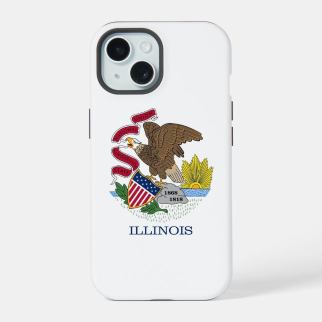 Apple iPhone 15 Case-Mate mit Flagge von Illinois Hülle (Rückseite)