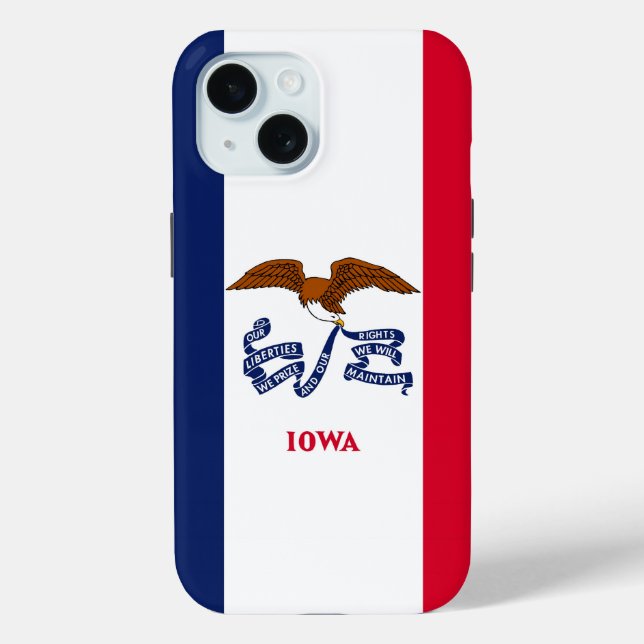 Apple iPhone 15 Case-Mate mit Iowa-Flagge Hülle (Rückseite)