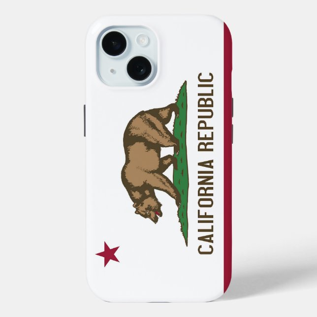 Apple iPhone 15 Case-Mate mit kalifornischer Flagg Hülle (Rückseite)