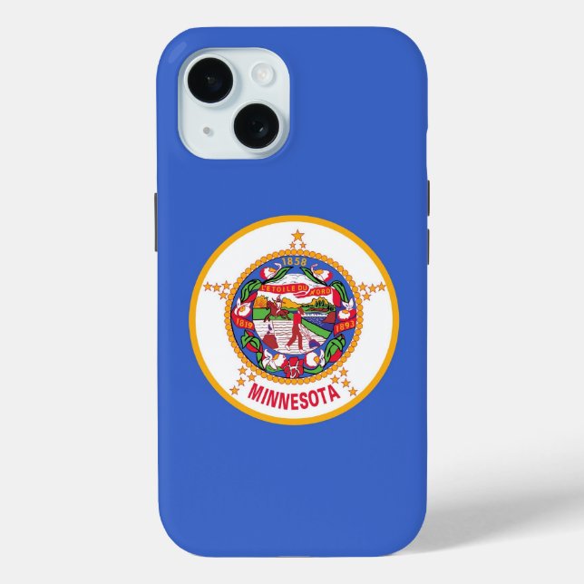Apple iPhone 15 Case-Mate mit Minnesota-Flag Hülle (Rückseite)