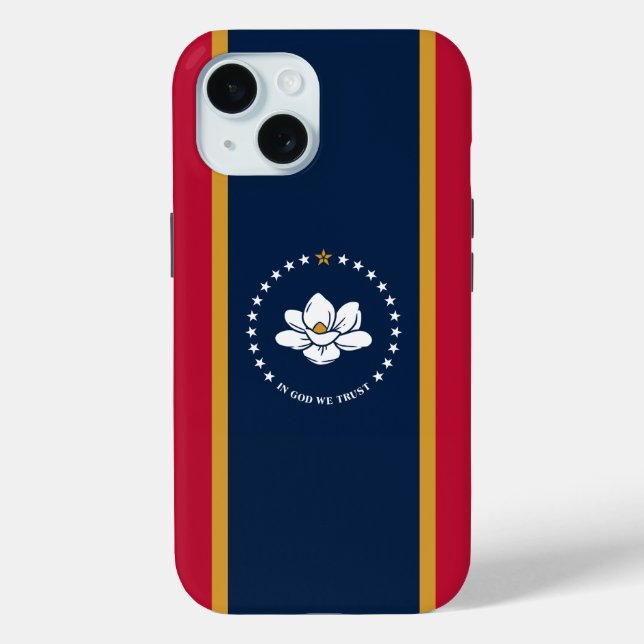 Apple iPhone 15 Case-Mate mit Mississippi-Flagge Hülle (Rückseite)