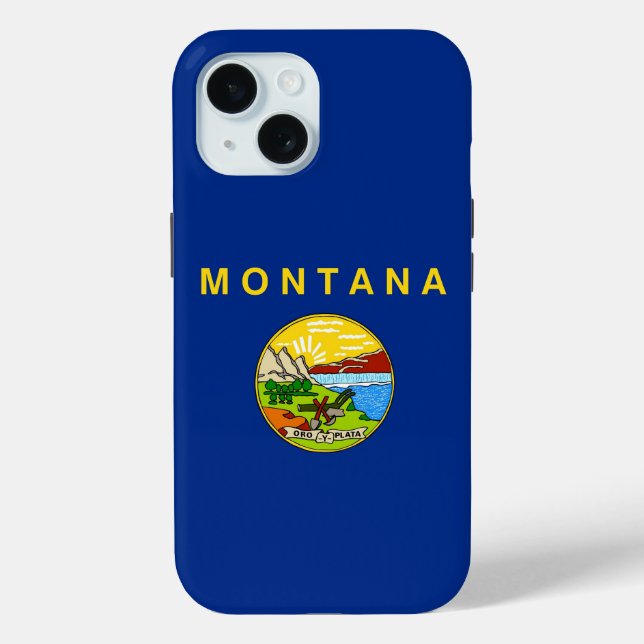 Apple iPhone 15 Case-Mate mit Montana-Flagge Hülle (Rückseite)