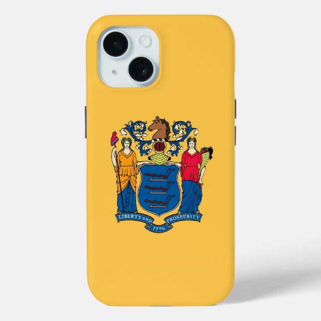 Apple iPhone 15 Case-Mate mit New Jersey-Flagge Hülle (Rückseite)