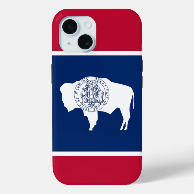 Apple iPhone 15 Case-Mate, Wyoming-Flagge Case-Mate iPhone Hülle (Rückseite)