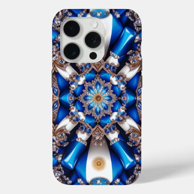 Apple iPhone 15 Pro Case-Mate, Argentinien Farben Case-Mate iPhone Hülle (Rückseite)