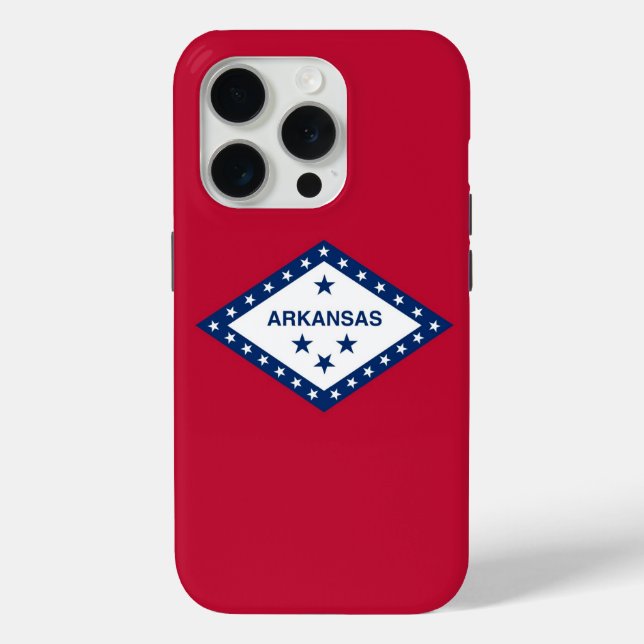 Apple iPhone 15 Pro Case-Mate, Arkansas Flag Case-Mate iPhone Hülle (Rückseite)