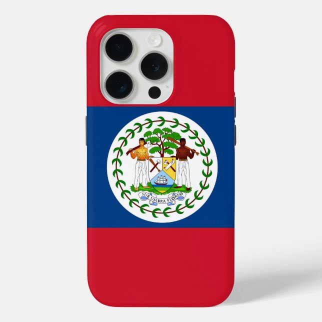 Apple iPhone 15 Pro Case-Mate, Flagge von Belize Case-Mate iPhone Hülle (Rückseite)