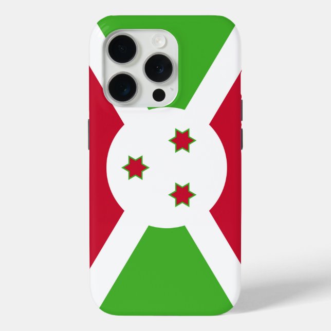 Apple iPhone 15 Pro Case-Mate, Flagge von Burundi Case-Mate iPhone Hülle (Rückseite)