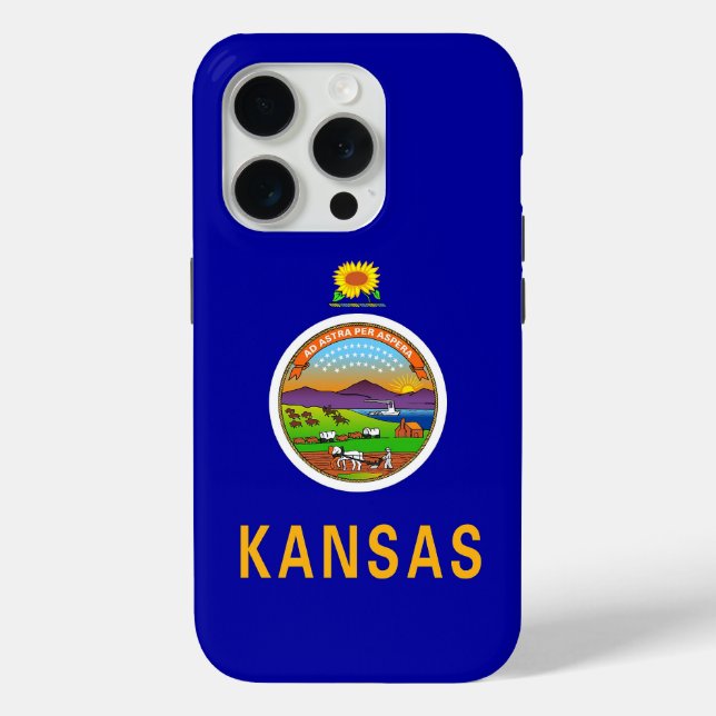 Apple iPhone 15 Pro Case-Mate Kansas Flag Hülle (Rückseite)