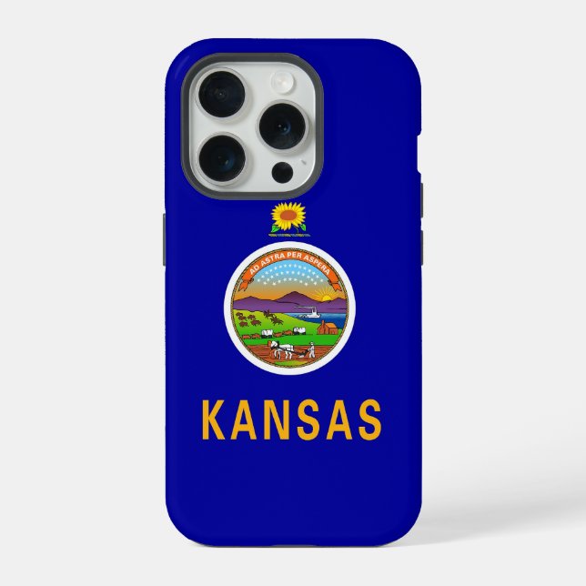 Apple iPhone 15 Pro Case-Mate Kansas-Flagge Hülle (Rückseite)