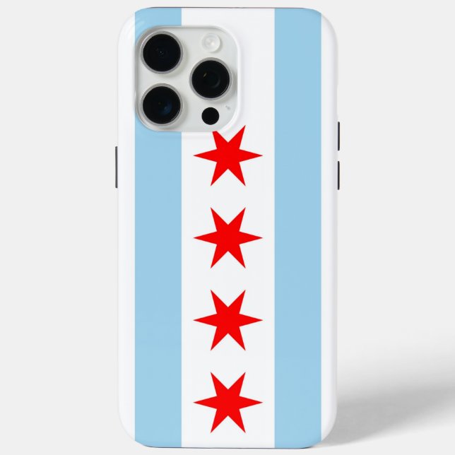 Apple iPhone 15 Pro Max Case, Chicago Flag Case-Mate iPhone Hülle (Rückseite)