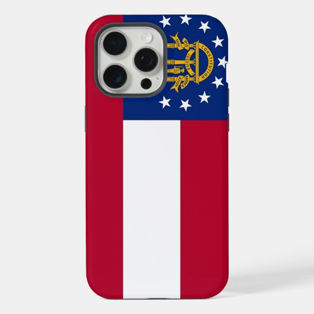 Apple iPhone 15 Pro Max Fall, Georgia Flag Hülle (Rückseite)
