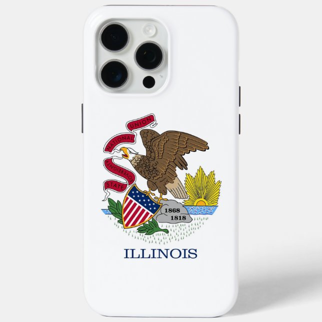 Apple iPhone 15 Pro Max Fall, Illinois Flag Case-Mate iPhone Hülle (Rückseite)