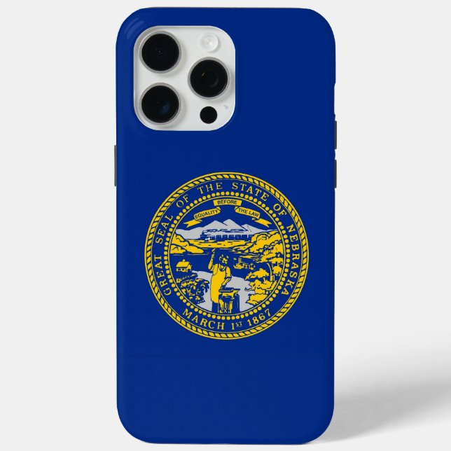 Apple iPhone 15 Pro Max Fall, Nebraska-Flagge Case-Mate iPhone Hülle (Rückseite)