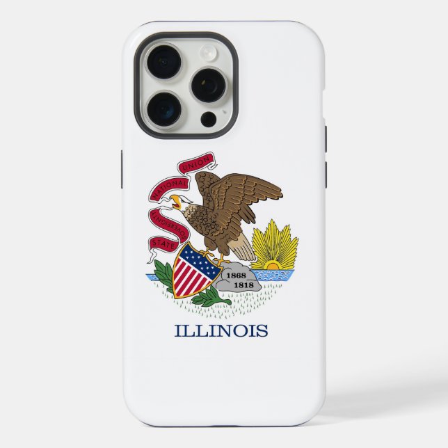Apple iPhone 15 Pro Max Hülle, Illinois-Flagge Hülle (Rückseite)