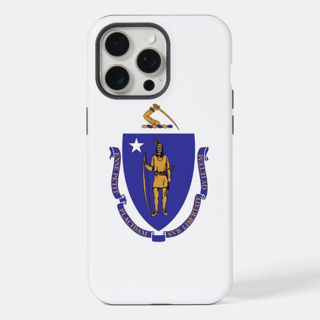 Apple iPhone 15 Pro Max Hülle, Massachusetts-Flagg Hülle (Rückseite)