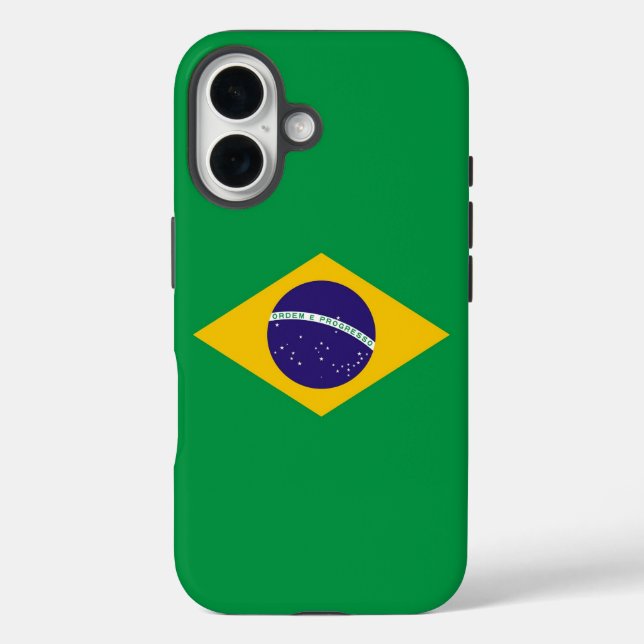 Apple iPhone 16 Case-Mate mit brasilianischer Flag Hülle (Rückseite)