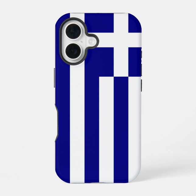 Apple iPhone 16 Case-Mate mit griechischer Flagge Hülle (Rückseite)