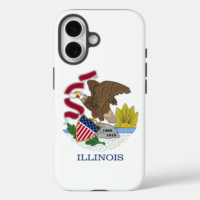 Apple iPhone 16 Case-Mate mit Illinois-Flagge Hülle (Rückseite)