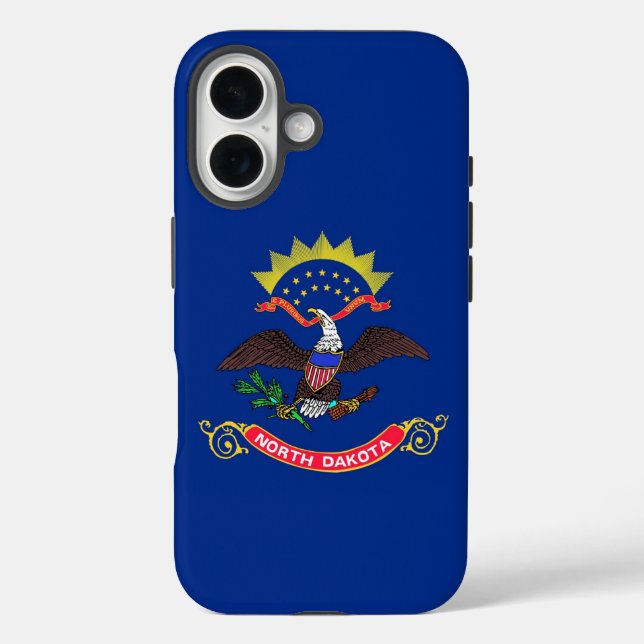 Apple iPhone 16 Case-Mate mit North Dakota-Flagge Hülle (Rückseite)