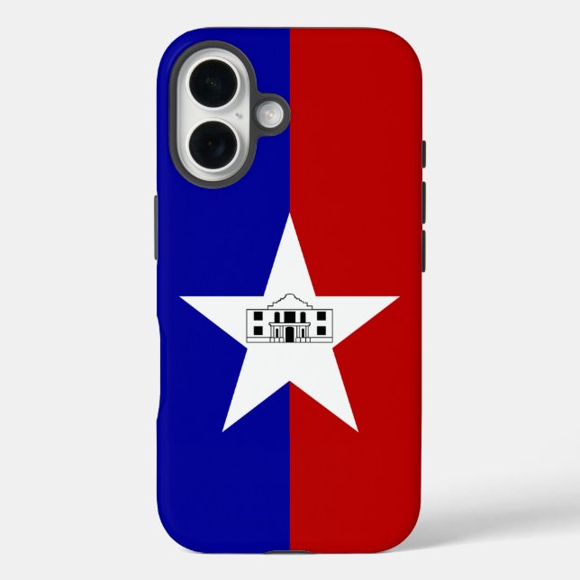 Apple iPhone 16 Case-Mate mit San Antonio-Flagge Hülle (Rückseite)