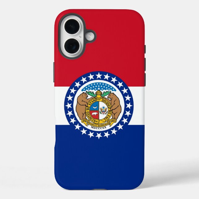 Apple iPhone 16 Plus Case-Mate, Flagge von Missour Case-Mate iPhone Hülle (Rückseite)