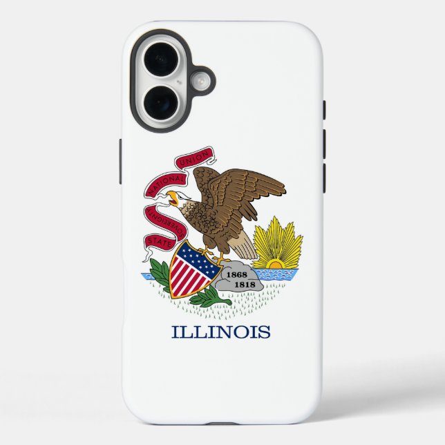 Apple iPhone 16 Plus Case-Mate, Illinois-Flagge Case-Mate iPhone Hülle (Rückseite)