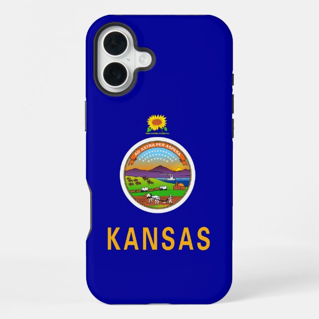 Apple iPhone 16 Plus Case-Mate Kansas-Flagge Hülle (Rückseite)