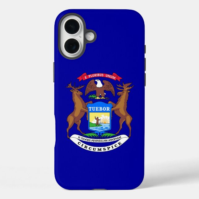 Apple iPhone 16 Plus Case-Mate, Michigan-Flagge Case-Mate iPhone Hülle (Rückseite)