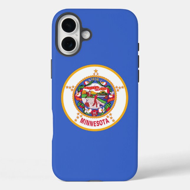 Apple iPhone 16 Plus Case-Mate, Minnesota-Flag Case-Mate iPhone Hülle (Rückseite)