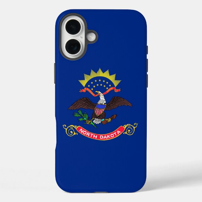 Apple iPhone 16 Plus Case-Mate North Dakota Flag Hülle (Rückseite)